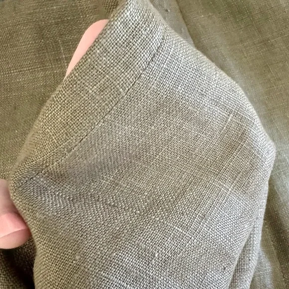 Vintage Robyn Meredith Taupe Tan Rustic Butchers Linen Knit Flutter Skirt, sz. M - Picture 14 of 17